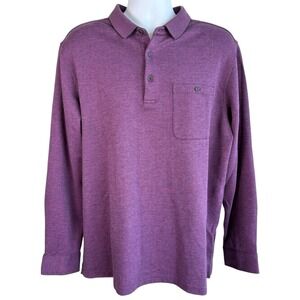 Bugatchi Mens Cotton Wool Long Sleeve Polo Collar Knit Shirt Sz XL Smart Casual‎